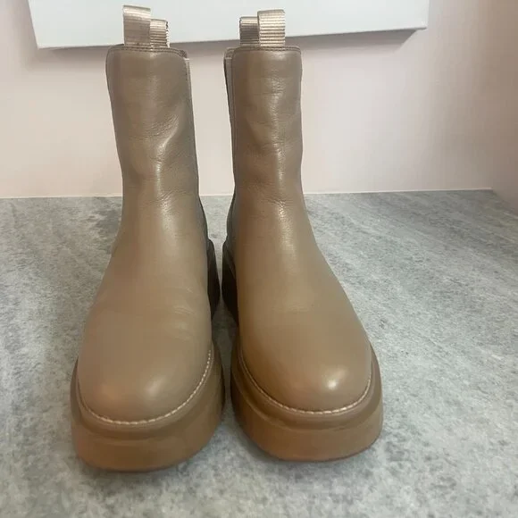 Sam Edelman Cedarwood Tan Kolton Leather Platform Chelsea Boot - Picture 4 of 4